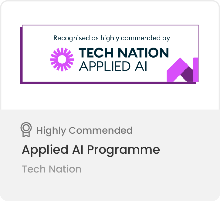 Highly Commended Applied AI Applicant – Tech Nation