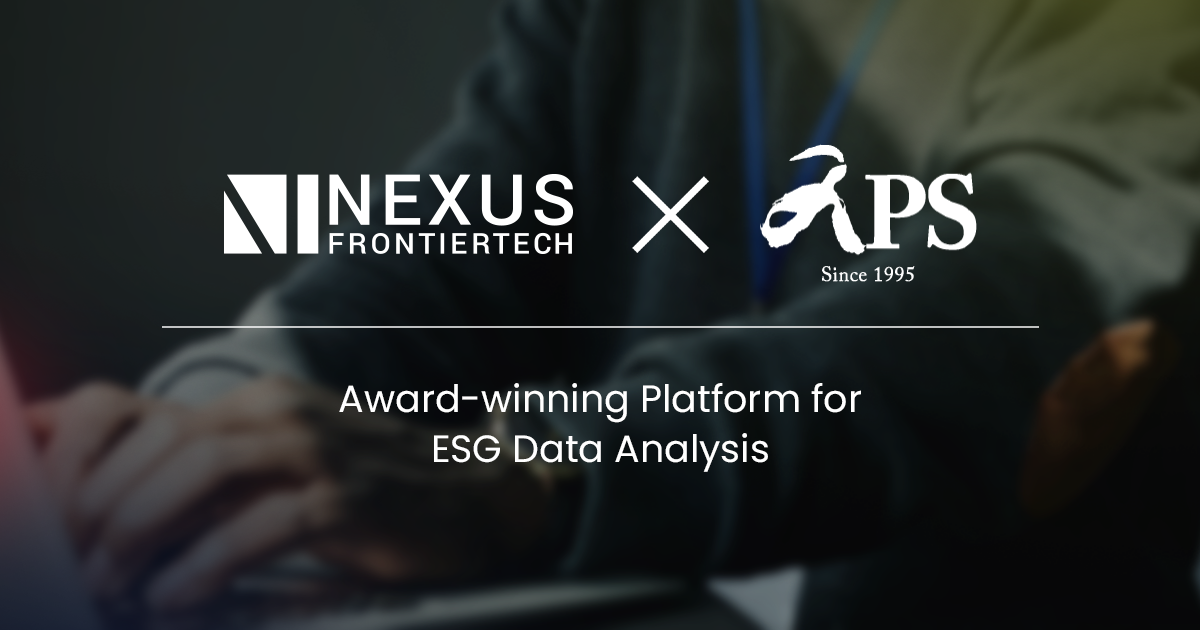 Nexus FrontierTech and APS Asset Management Develop Award-winning Platform for ESG Data Analysis