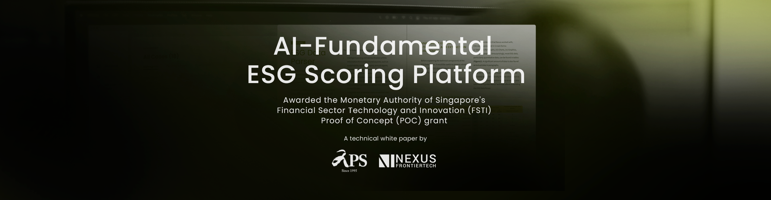 APS Asset Management and Nexus FrontierTech release technical white paper on AI-driven ESG data management