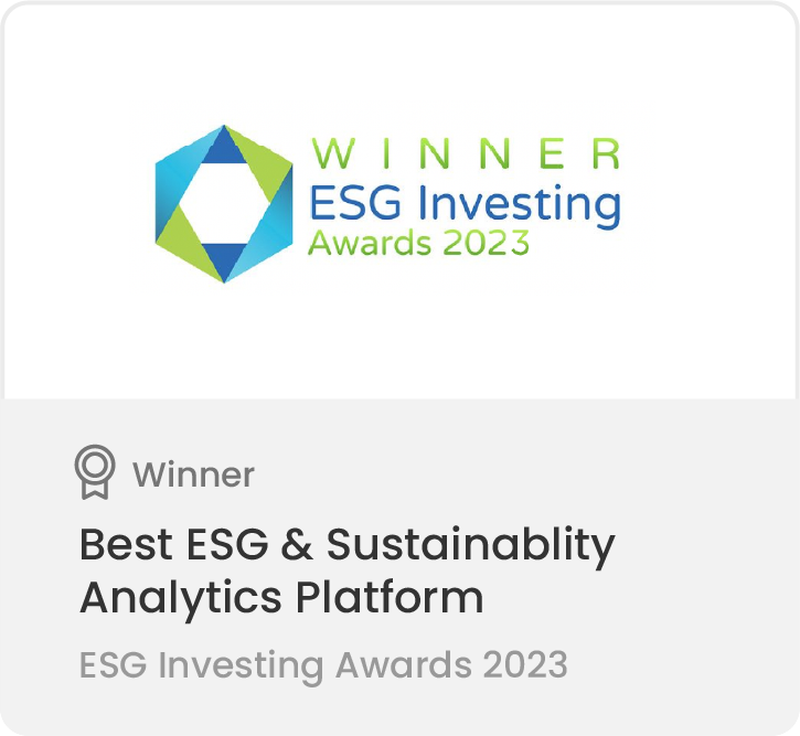 Best ESG & Sustainability Analytics Platform Winner – ESG Investing 2023