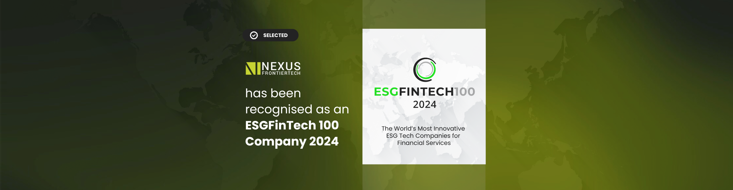 Nexus FrontierTech Recognised as a 2024 ESGFinTech100 Leader