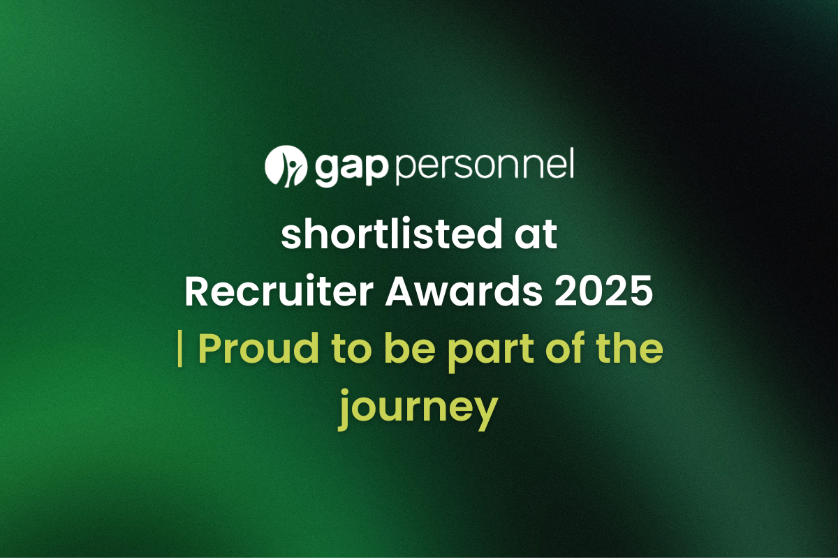 gap personnel group shortlisted at Recruiter Awards 2025 – proud to be part of the journey